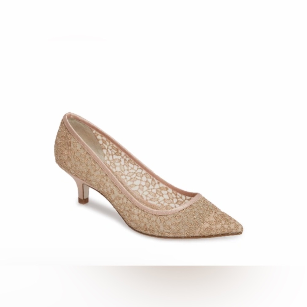 Adrianna Pappel Kitten Heels Pumps Lois Lace Blush Pink Size 7.5